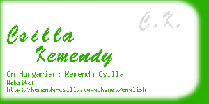 csilla kemendy business card